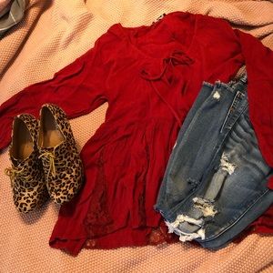 Leopard print wedges